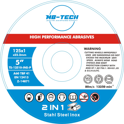 Trennscheibe 125x1.0mm Premium 2in1