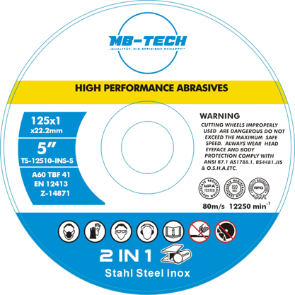 Trennscheibe 125x1.0mm Standard 2in1